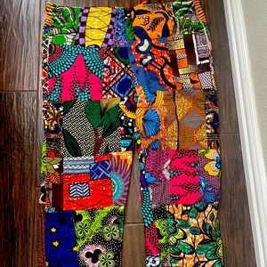 African print drawstring pants